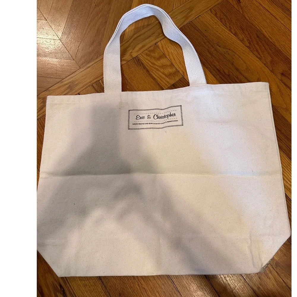 Eric & Christopher Horse Canvas Tote Bag Screen Printed Cream Farmhouse